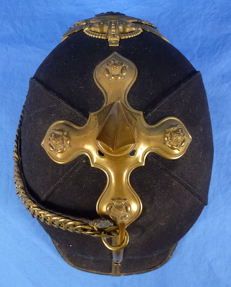 British Edwardian Period Northamptonshire Regiment Officer's Home Service Helmet - Image 6