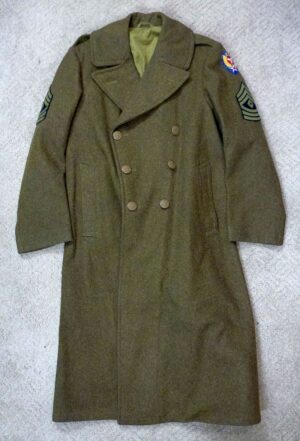 WWII U.S. Army IX Aviation Engineer Command First Sergeant's Wool Overcoat Size 38 Regular
