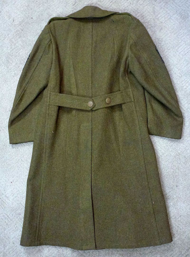 WWII U.S. Army IX Aviation Engineer Command First Sergeant's Wool Overcoat Size 38 Regular - Image 3