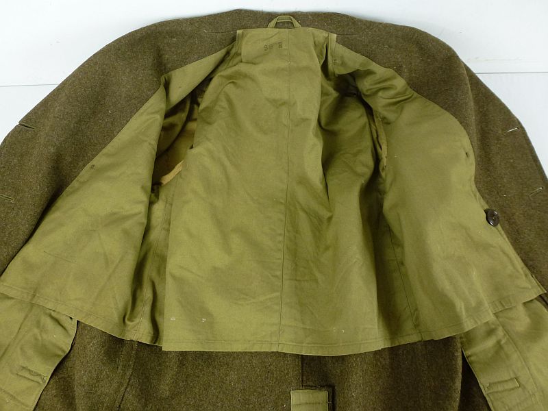 WWII U.S. Army IX Aviation Engineer Command First Sergeant's Wool Overcoat Size 38 Regular - Image 4