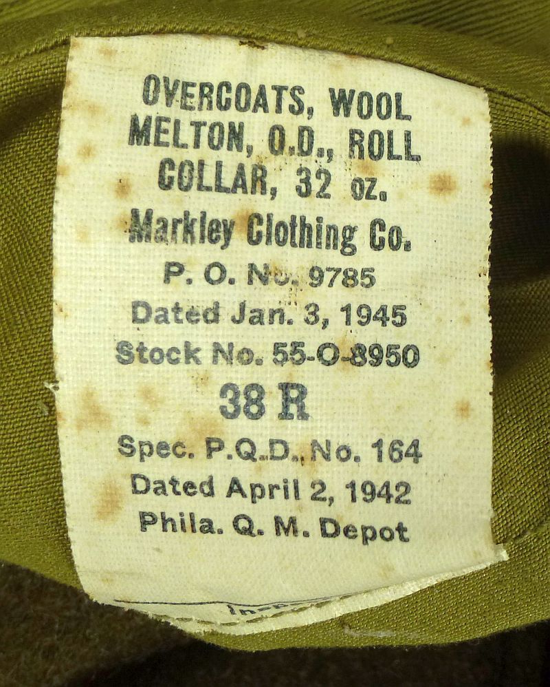 WWII U.S. Army IX Aviation Engineer Command First Sergeant's Wool Overcoat Size 38 Regular - Image 5