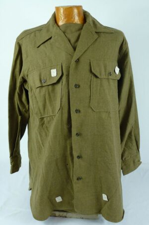 Unissued WWII U.S. Army EM/NCO Wool Shirt with Gas Flap and Cutter Tags