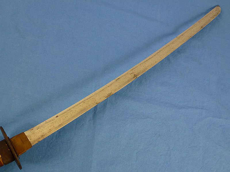 Old Japanese Katana in Leather Combat Covered Scabbard - Image 8
