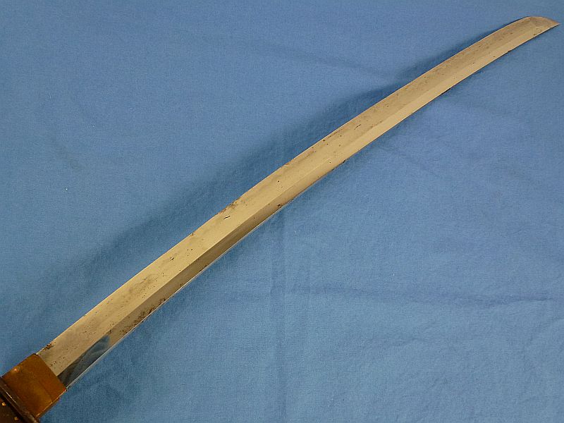 Old Japanese Katana in Leather Combat Covered Scabbard - Image 9