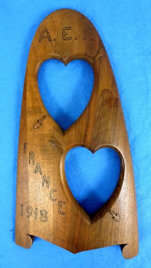 WWI AEF Carved Wooden Propeller Picture Frame