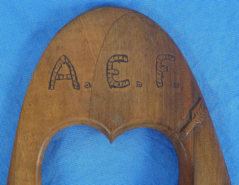 WWI AEF Carved Wooden Propeller Picture Frame - Image 2