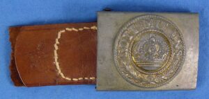 Imperial Prussian EM/NCO Buckle on 1915 Dated Leather Tab