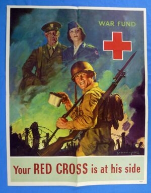 1943 Dated Red Cross Poster by Jes Wilhelm Schlaikjer