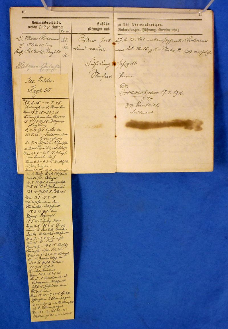 WWI Imperial German Artillery Soldier's Militarpass, Photographs, and Unit History Group - Image 9