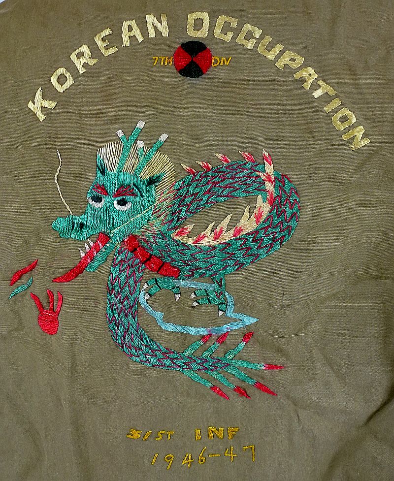 WWII Model 1941 Field Jacket with "Korean Occupation 1946-47" Embroidery - Image 2