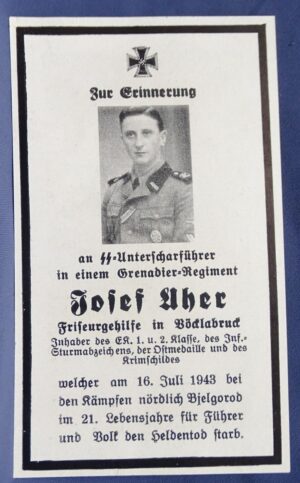 Waffen SS Death Card