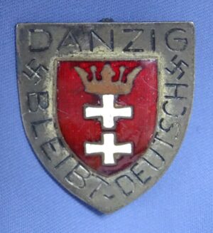 Danzig Bleibt Deutsch Badge - Freikorps Danzig-Shield - 900 silver