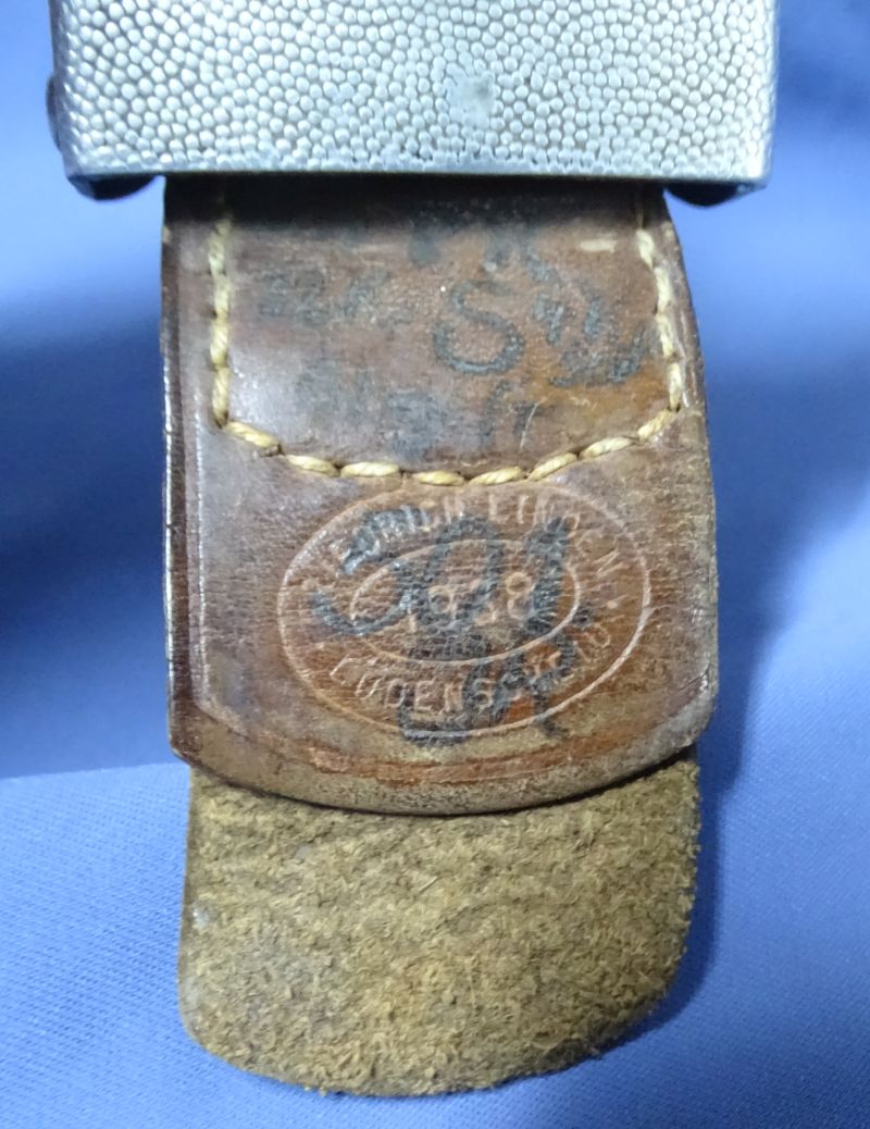 WWII German Army Enlisted / NCO Belt Buckle With Leather Tab Dated 1938 - Image 3
