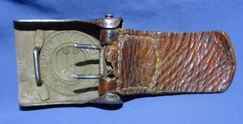 WWII German Army Enlisted / NCO Belt Buckle With Leather Tab Dated 1940 - Image 2