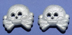 Pair Panzer Collar Tab Skulls