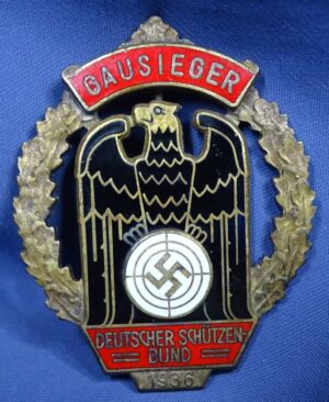 1936 Deutscher Schutzen Bund Gausieger Badge
