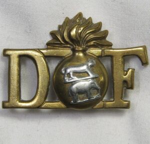 Royal Dublin Fusiliers Officer's Bi-Metal Shoulder Title Badge