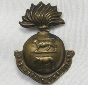 WWI The Dublin Fusiliers Collar Insignia