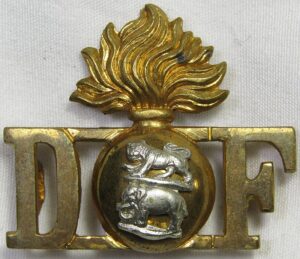 Royal Dublin Fusiliers Officer’s Bi-Metal Shoulder Title Badge