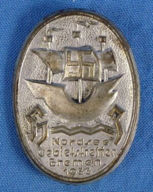 1933 "Nordsee Gebietstreffen Bremen" Hitler Youth Rally Tinnie