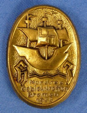 1933 “Nordsee Gebietstreffen Bremen” Hitler Youth Rally Tinnie