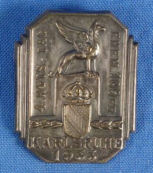 1933 Day of the Veterans of the 4th Regiment, 109th Infantry Regiment (1st Baden Life Grenadiers) Tinnie