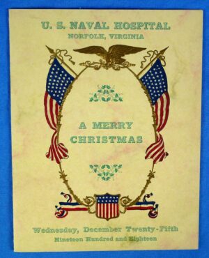 1918 U.S. Naval Hospital Christmas Menu