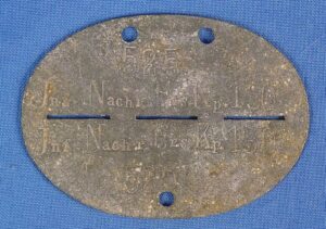 WWII German Army Erkennungsmarke Identification Tag of a Signal Replacement Company