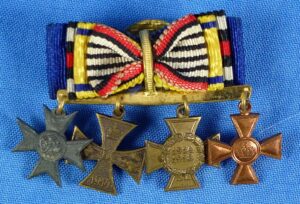 Imperial German Knopflochdekoration Miniature Buttonhole Medals Bar