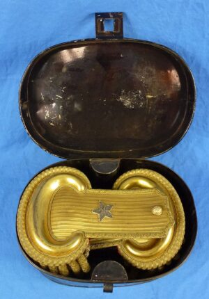 Cased Pair Civil War Brigadier General's Epaulettes by Horstmann