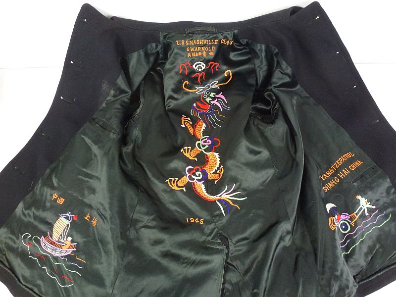 Named WWII Peacoat and Jumper with Extensive Chinese Embroidery of a Crewman of the U.S.S. Nashville - “Yangtze Patrol” - Image 6