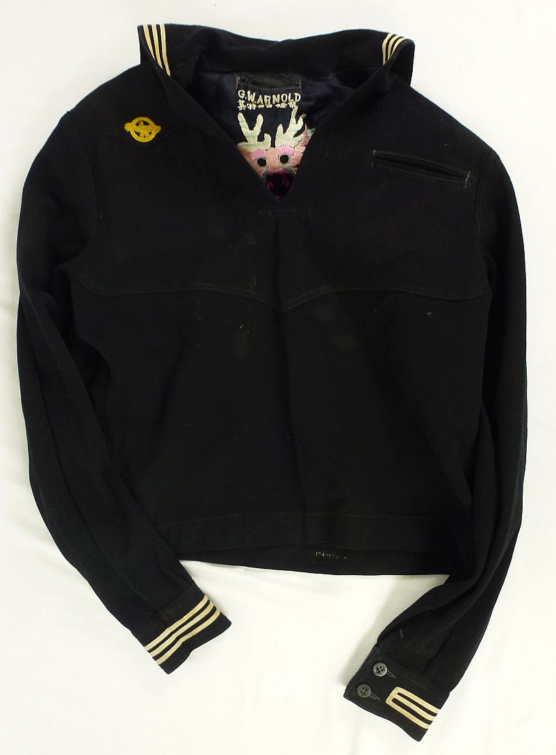 Named WWII Peacoat and Jumper with Extensive Chinese Embroidery of a Crewman of the U.S.S. Nashville - “Yangtze Patrol” - Image 11