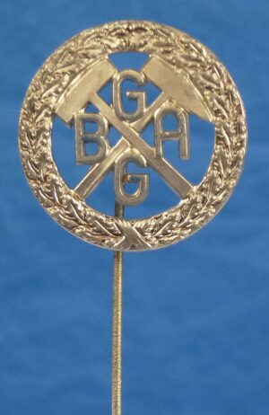 Silvered GBAG (Gelsenkirchener Bergwerks-AG) Mining Corporation Honor Stickpin