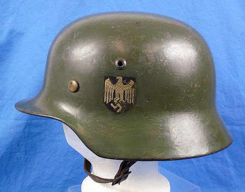 Single Decal Army M35 Helmet with Period Overpaint by Sachsishe Emaillerwerke - Image 5