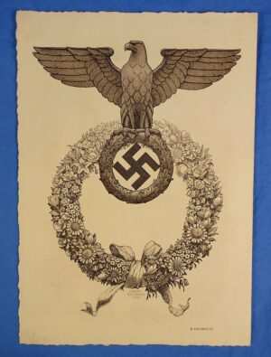 Large 1939 Deutsche Reichspost Commemorative Wedding Telegram to the Buergermeister of Worms