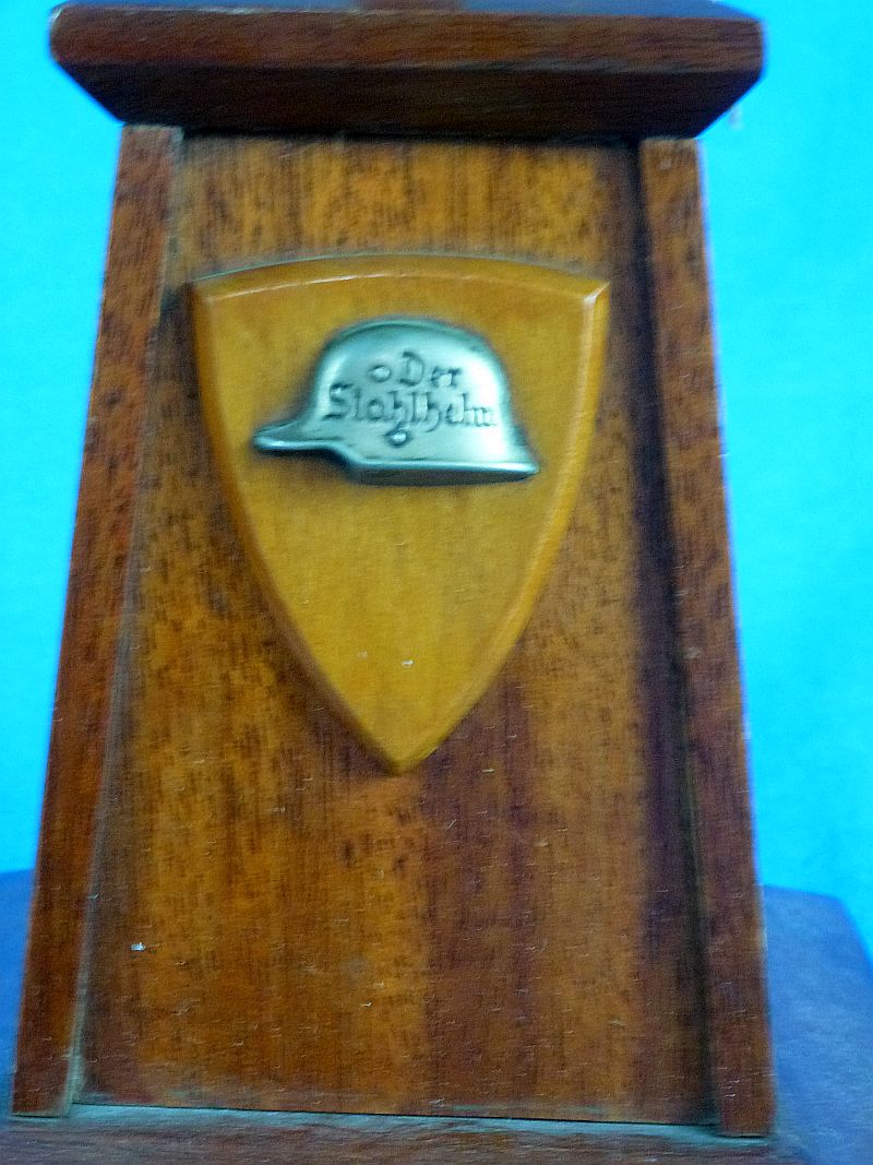 Named 1936 Der Stahlhelm Imperial Reichsriegsflagge Presentation Desk Display Piece - Image 3