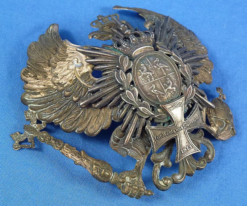 Imperial Reuss Reserve Officer Pickelhaube Helmet Front Plate - Image 2
