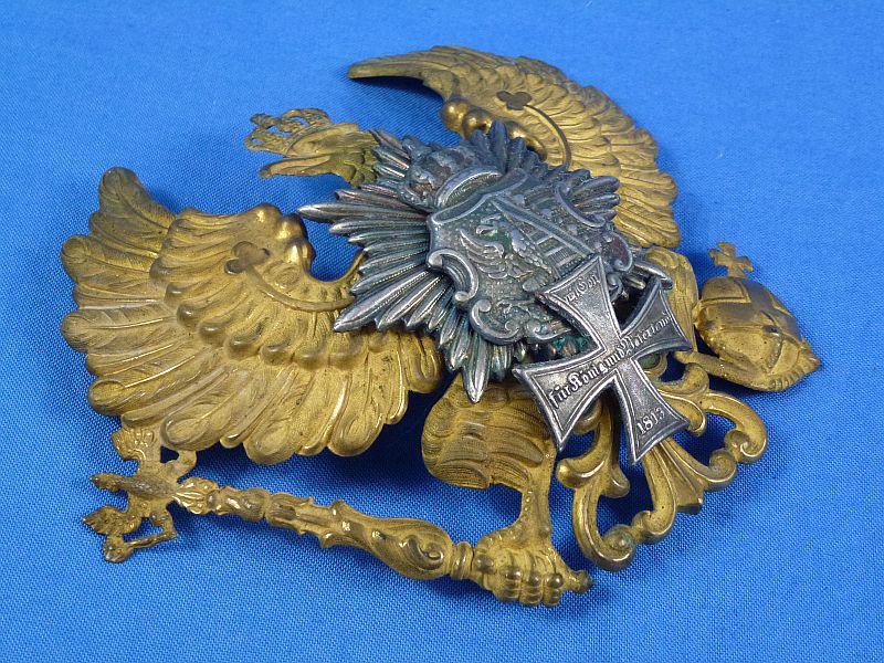 Imperial German Duchy of Anhalt Infantry Regiment 93 Pickelhaube Helmet Front Plate - Image 2