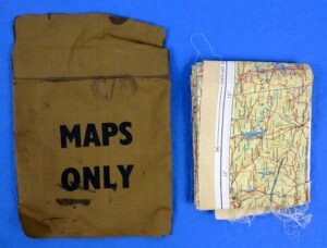 WWII British RAF Silk Map of Holland, Belgium and Germany with Carrying Pouch