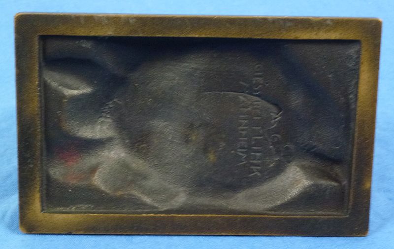 German WWI Bronze Helmet and Bayonet Commemorative Memorial Desk Display - Image 5