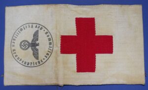 German Army "Der Fretwilligen Kranpenflege Kommissar" Red Cross Armband
