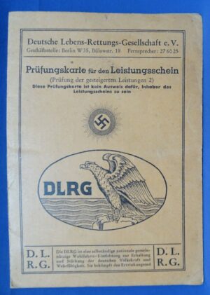 Third Reich DLRG Life Saving Certification Card