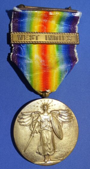 WWI US Navy Victory Medal With West Indies Bar