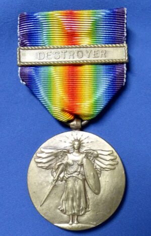 WWI US Navy Victory Medal With Destroyer Bar