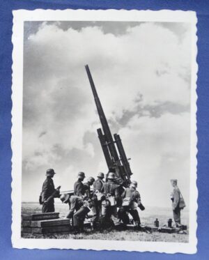 Photo of Luftwaffe Flak Crew in Action 2-3/4 X 3-5/8 inches