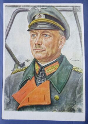 WWII German Postcard of Heinz Guderian - Volkdeutsches Kameradschaftsopfer der Deutshen Jugend Reverse