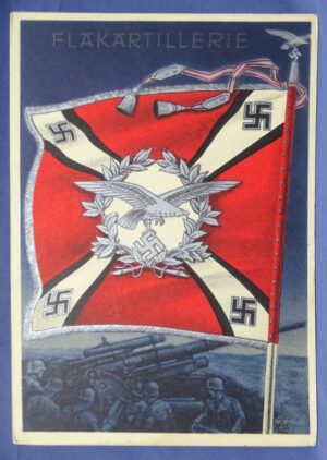 Luftwaffe Flakartillerie Post Card - Fahnen Series