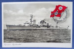 WWII German Kreuzer Karlsrule Postcard