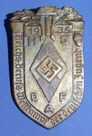 HJ 1935 Reichs-Berufs Wellkampf der Deutschen Jugend Tinnie