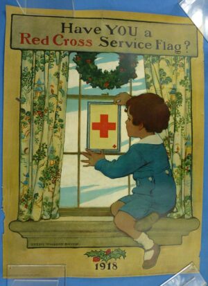 1918 WWI Red Cross Poster: "Have You a Red Cross Service Flag?" by Jessie Wilcox Smith